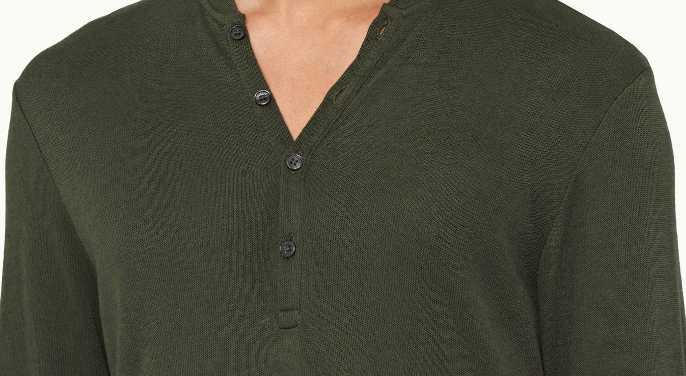 Harrison Cashmere Classic Fit Long-Sleeve Cashmere T-Shirt | Forest Night