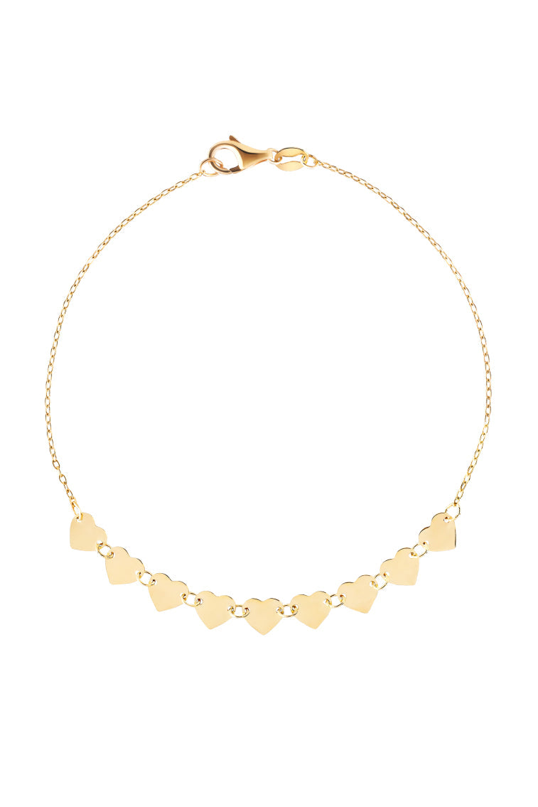 Mini Love Hearts Bracelet By Ouf! | Gold