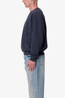 Heavy Basic Crewneck Sweater | Washed Black