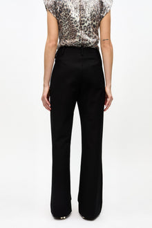 Heavy Cotton Tailoring Flared Trousers | Black