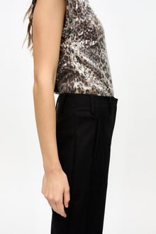 Heavy Cotton Tailoring Flared Trousers | Black
