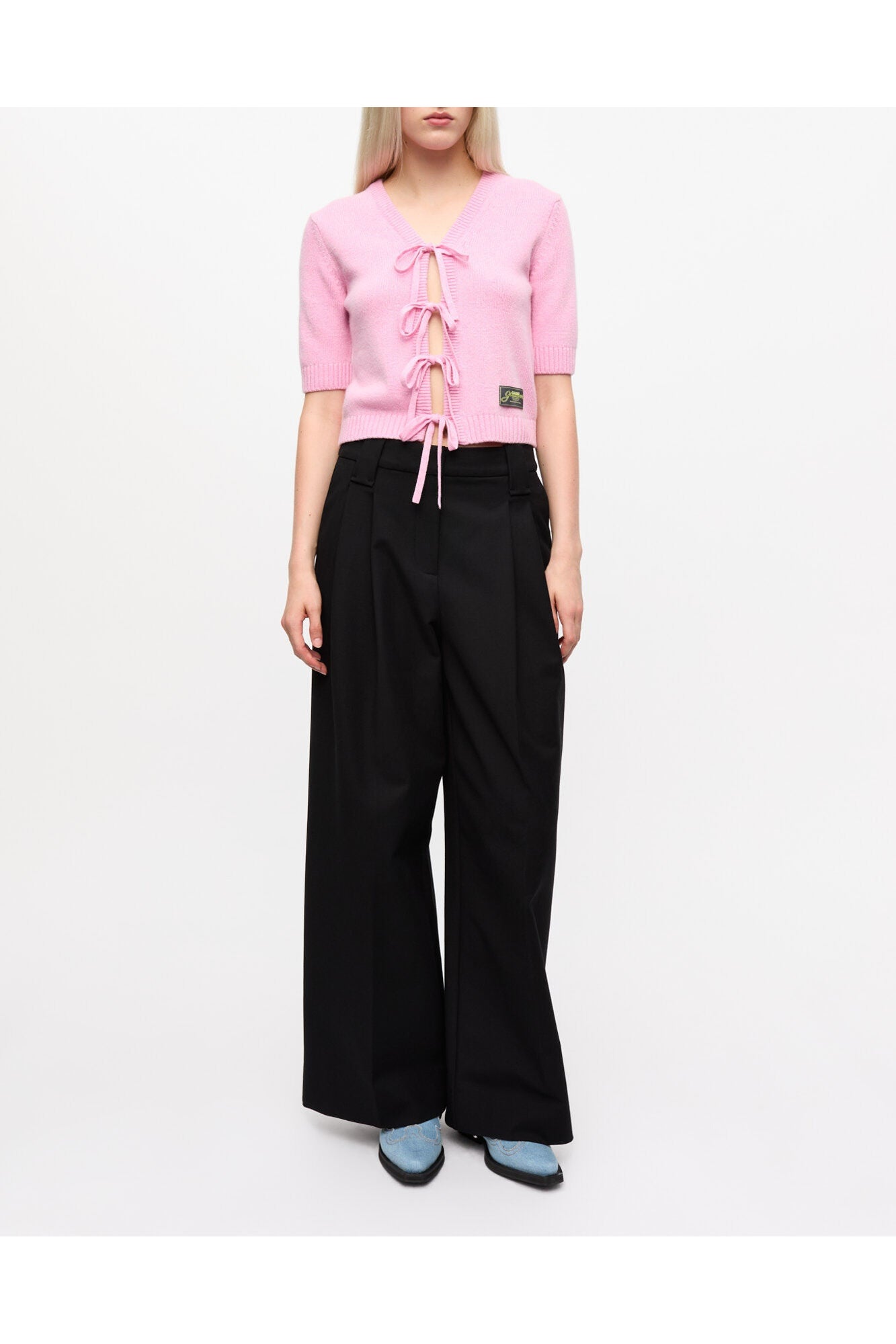 Heavy Cotton Tailoring Mid Waist Trousers | Black