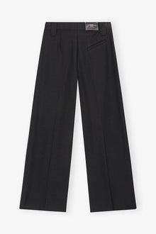 Heavy Cotton Tailoring Mid Waist Trousers | Black