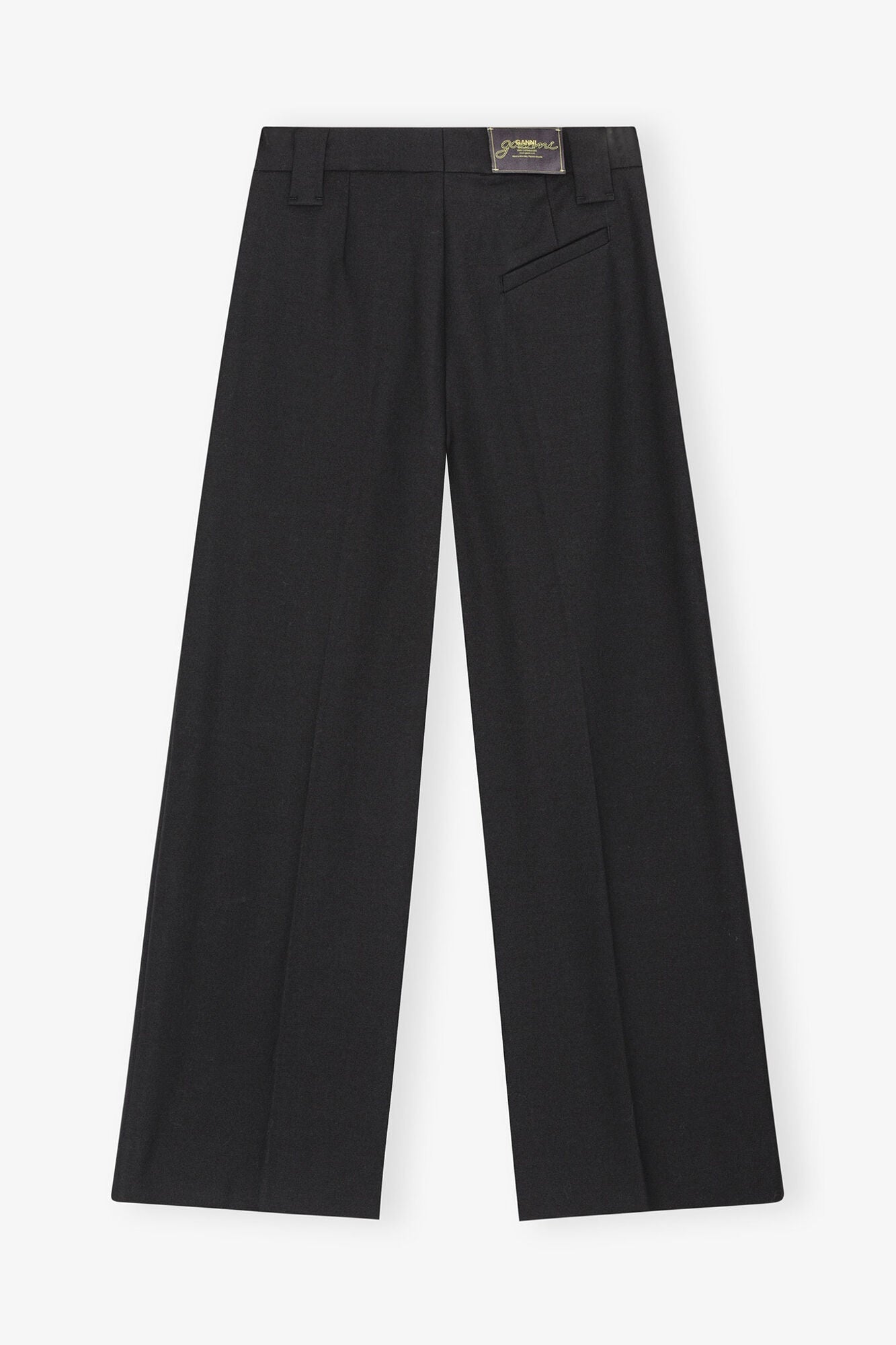 Heavy Cotton Tailoring Mid Waist Trousers | Black