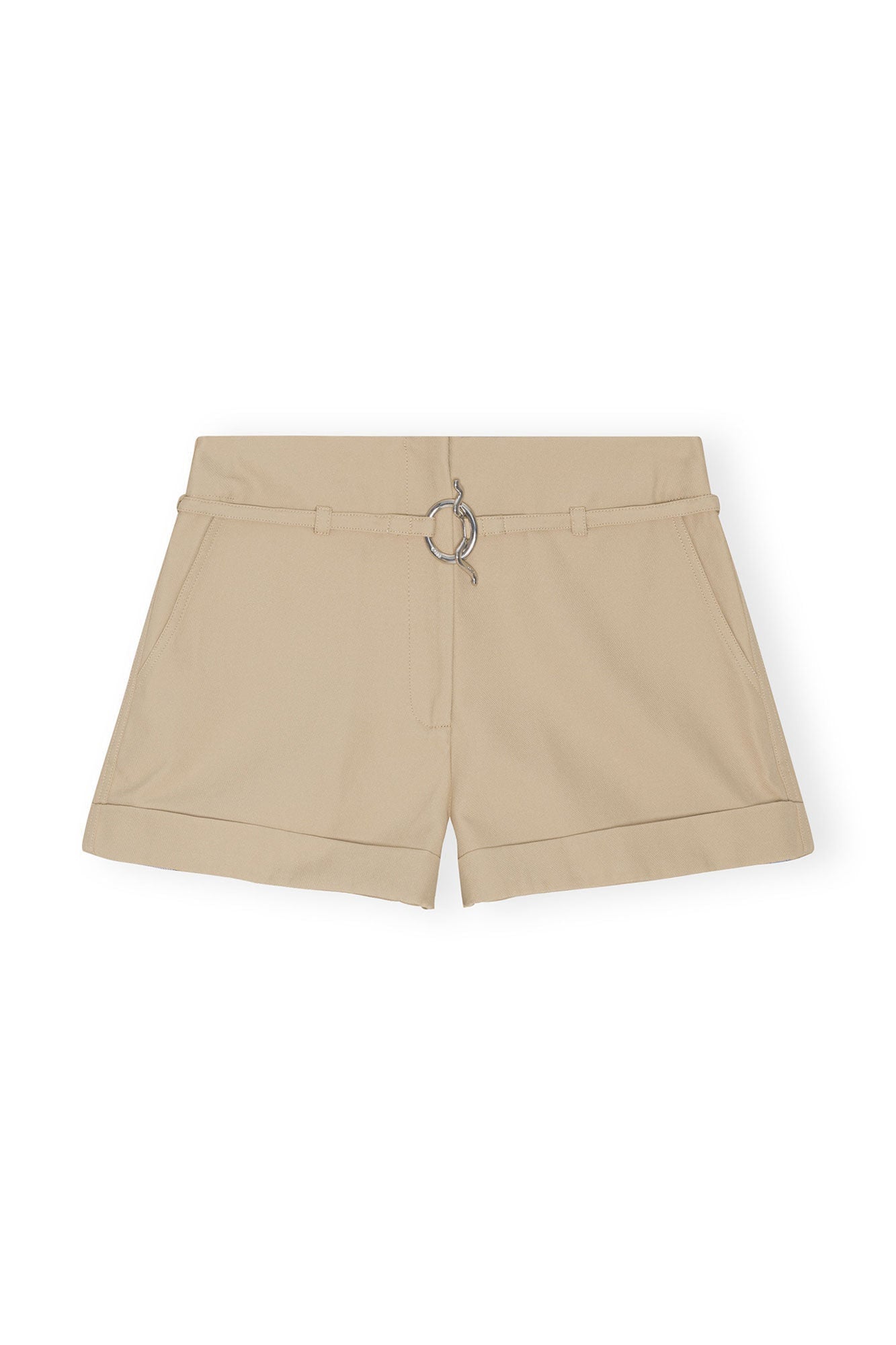Heavy Twill Belt Shorts | Pale Khaki