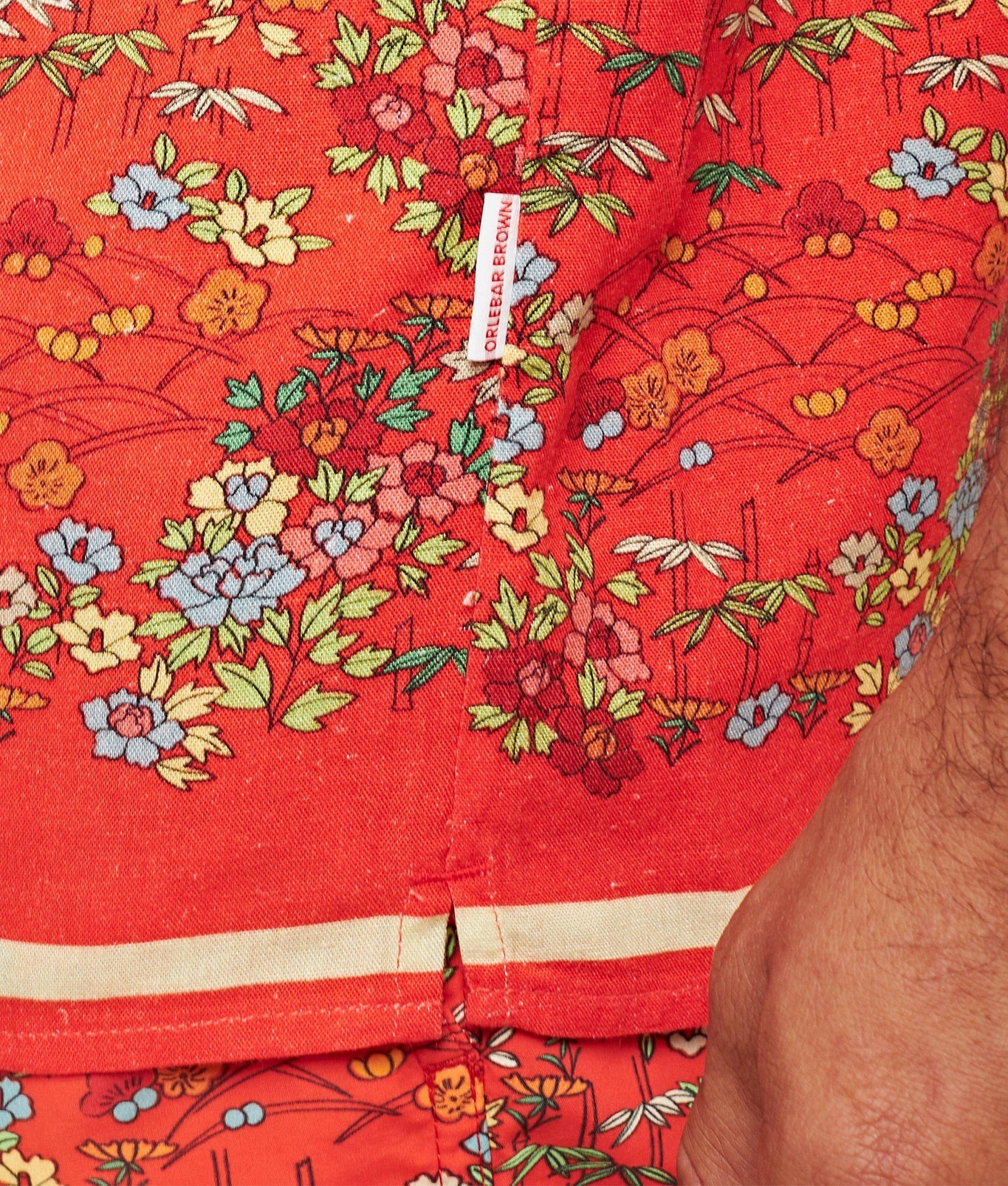 Hibbert Linen Solo Fantasy Capri Collar Shirt | Vermillion