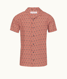 Hibbert Roseate Print Classic Fit Capri Collar Shirt | Firestone