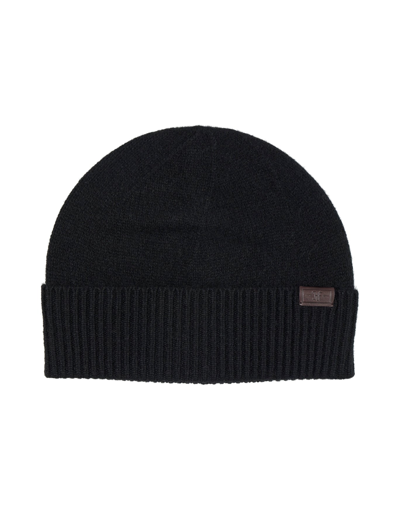 Hickey Freeman | Men | Cashmere Jersey Beanie With Rib Cuff | Black