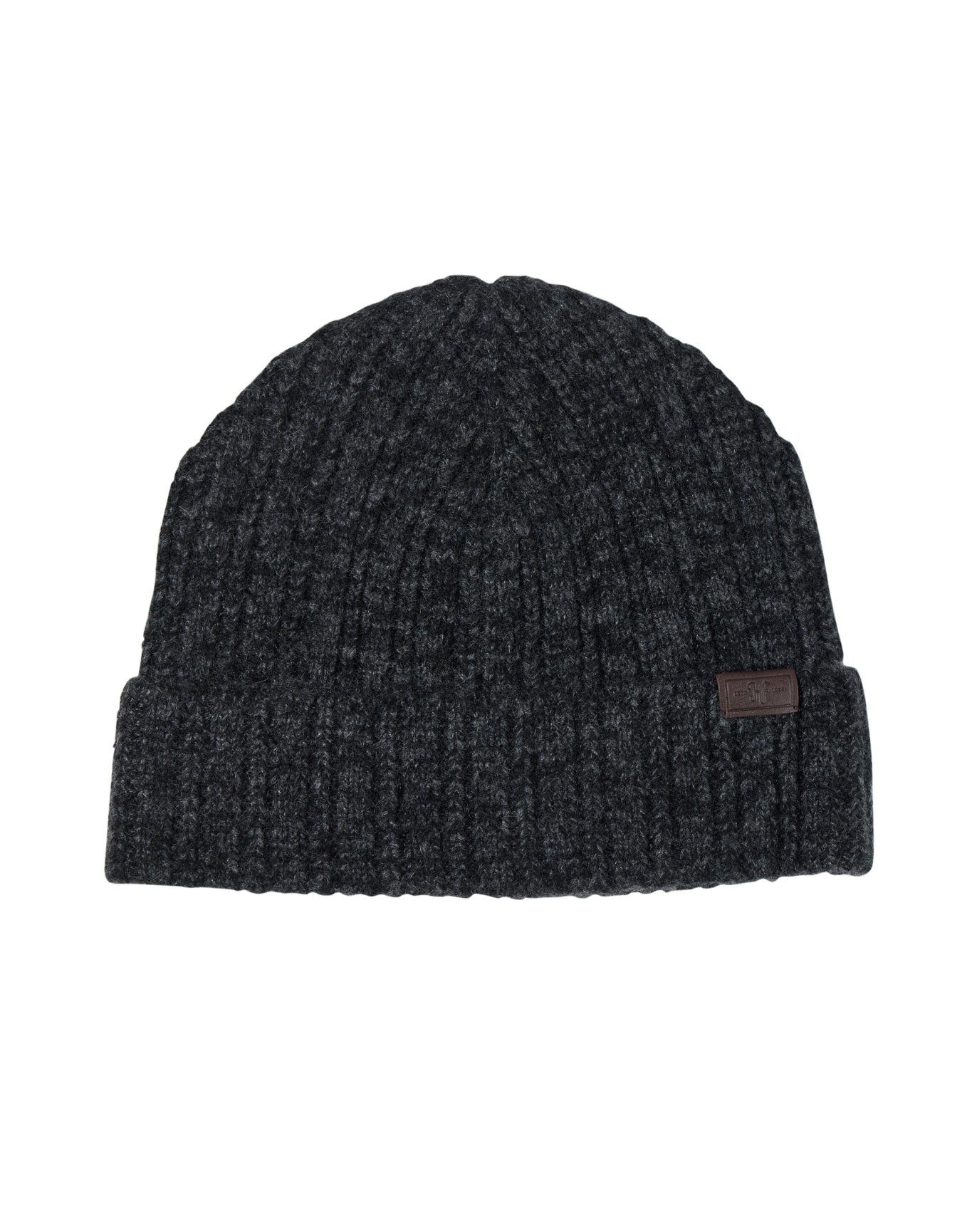 Hickey Freeman | Men | Cashmere Marled Rib Hat | Black/Charcoal