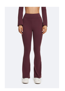 High-Waisted Flared Leggings | Burgundy