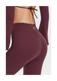 High-Waisted Flared Leggings | Burgundy