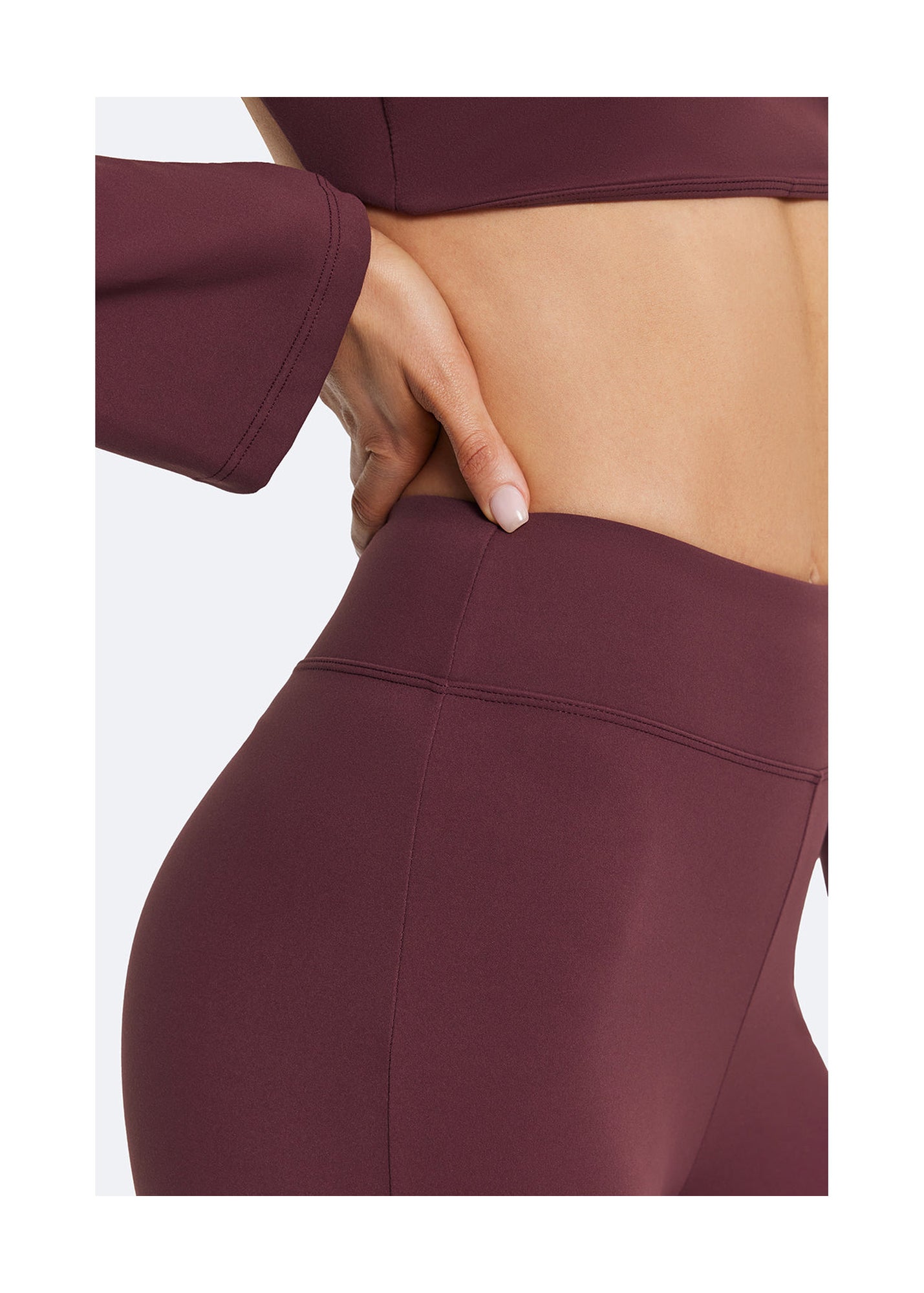 High-Waisted Flared Leggings | Burgundy