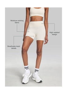 High-Waisted Impact Mesh Shorts | Ivory