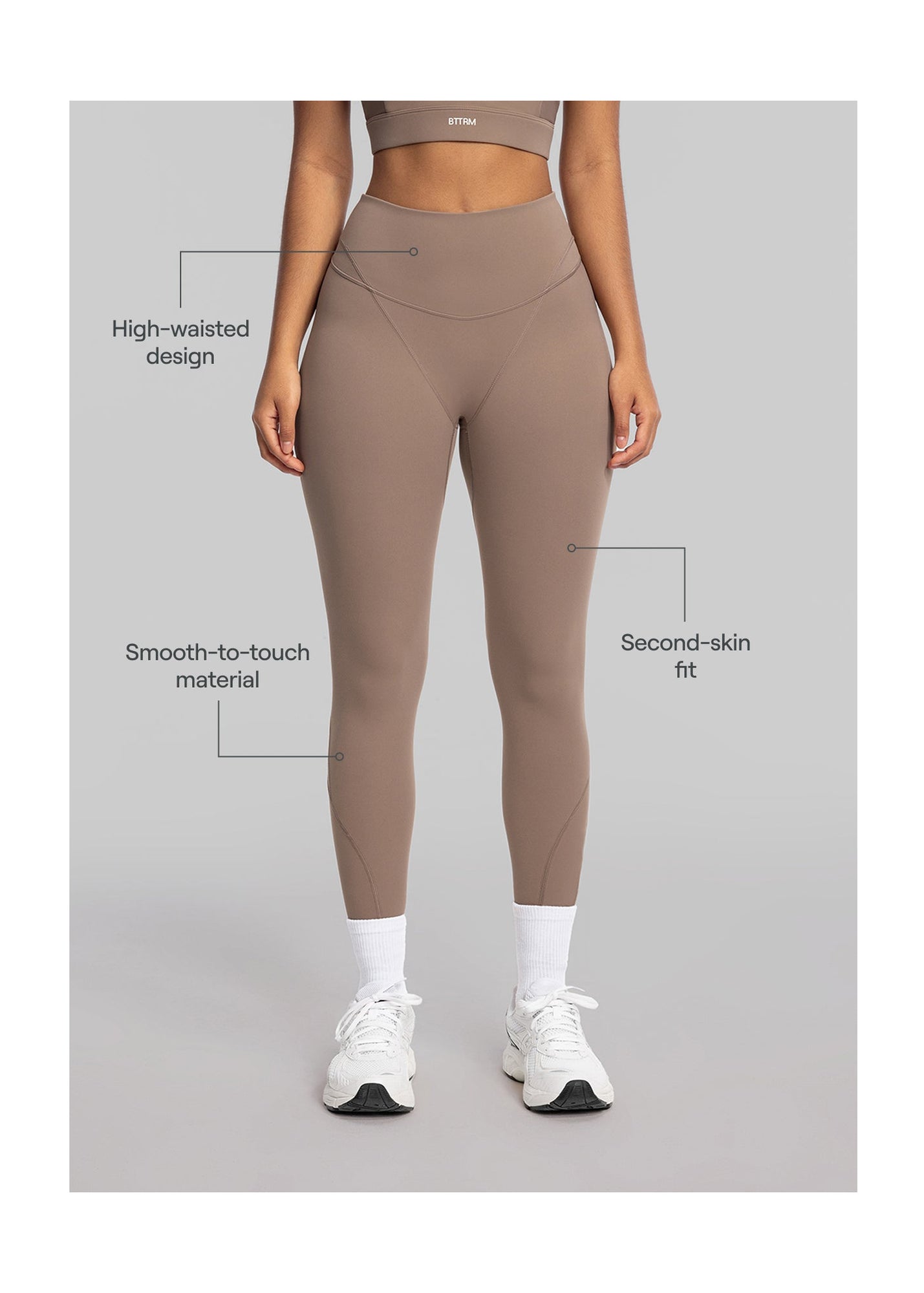 High-Waisted Stretch Performance Leggings | Cocoa