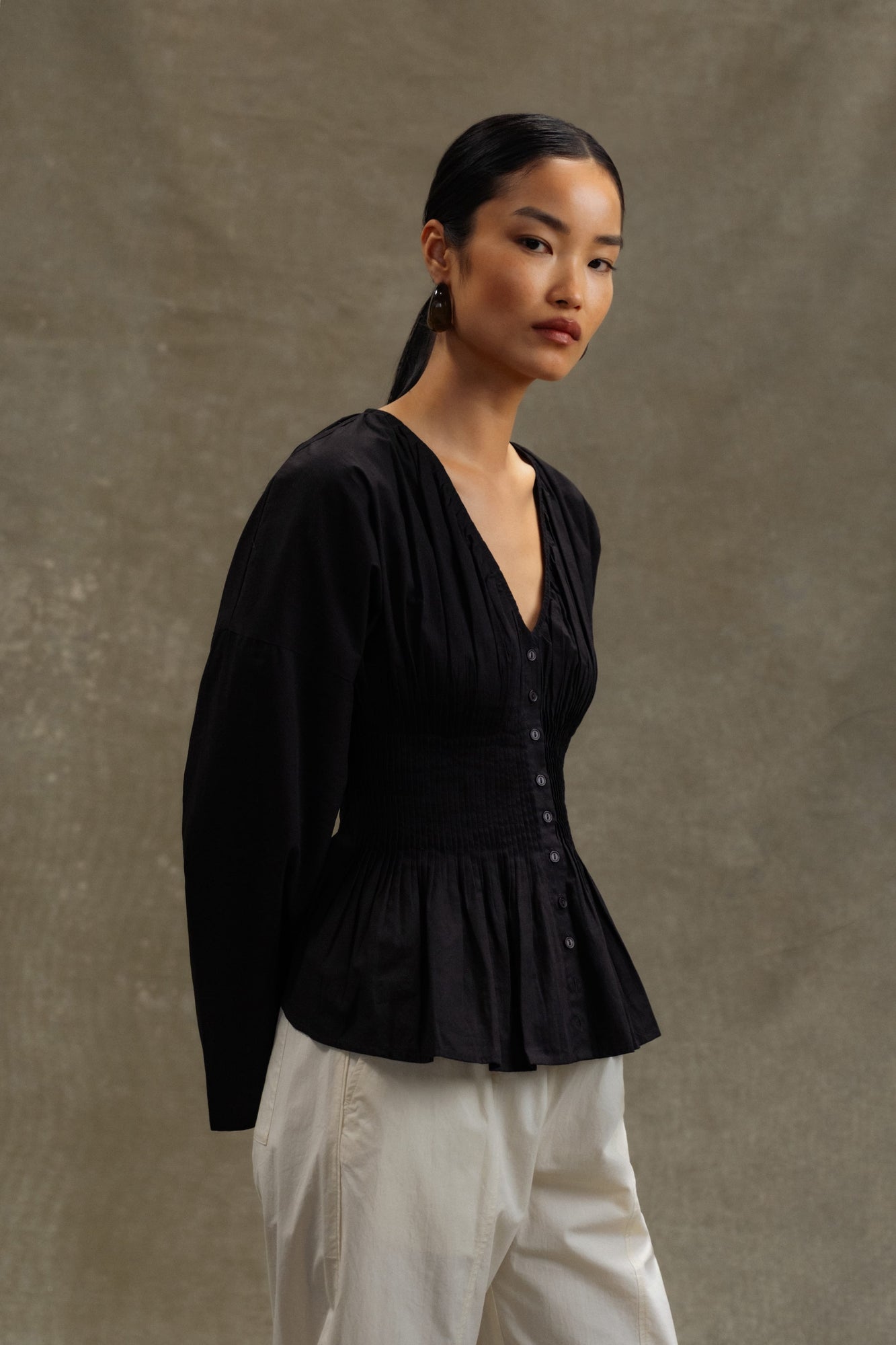 Diana  |  Hiroko Pleated Sculpted Blouse in Size Small