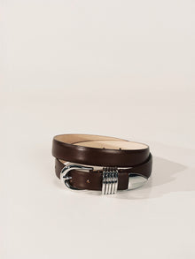 Hollyhock Belt | Deep Brown & Silver