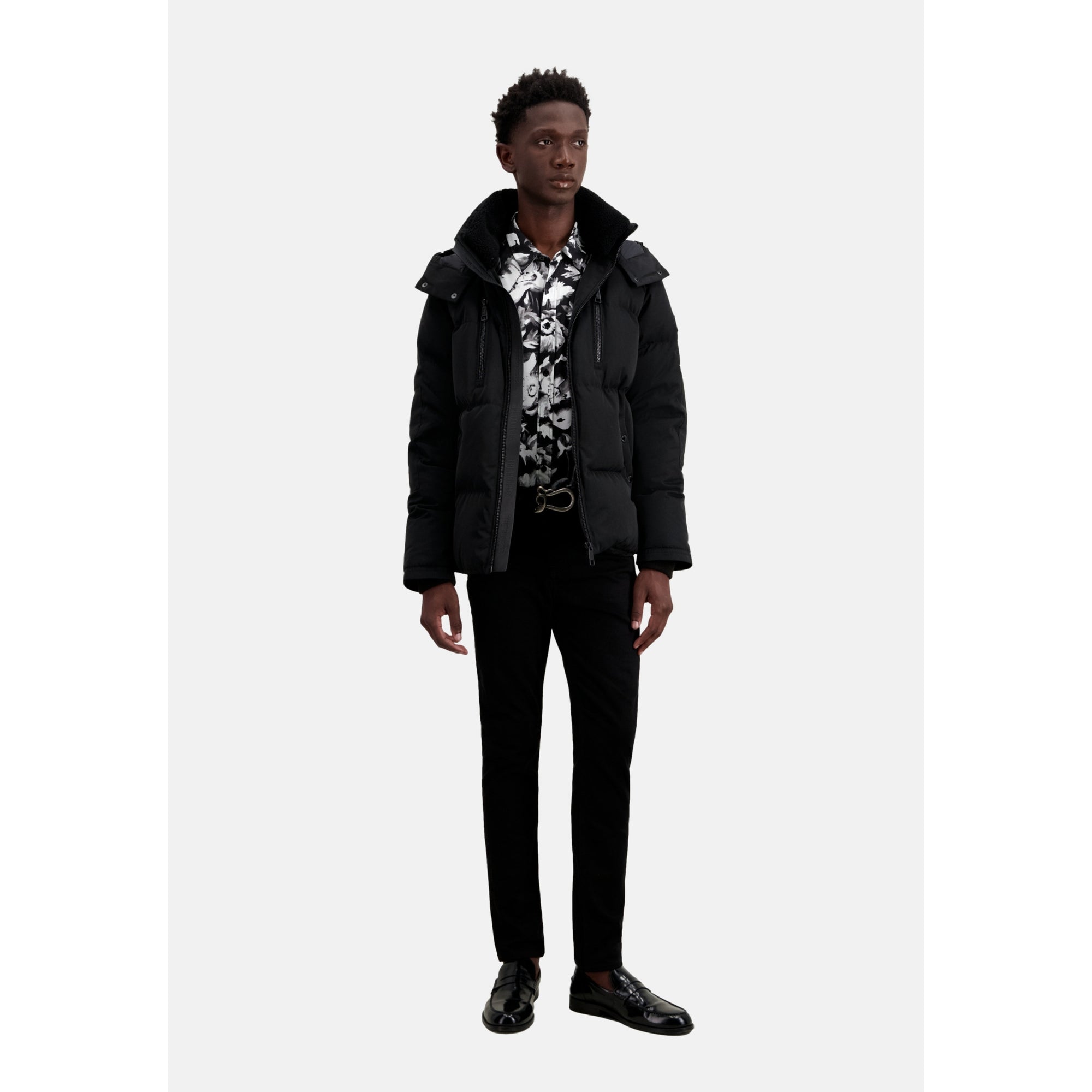 Hooded Puffer Jacket | Men | Black