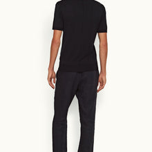 Horton Cotton Silk Tailored Fit Silk-Cotton Polo Shirt | Night Iris