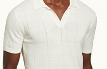 Horton Cotton Silk Tailored Fit Silk-Cotton Polo Shirt | White Sand