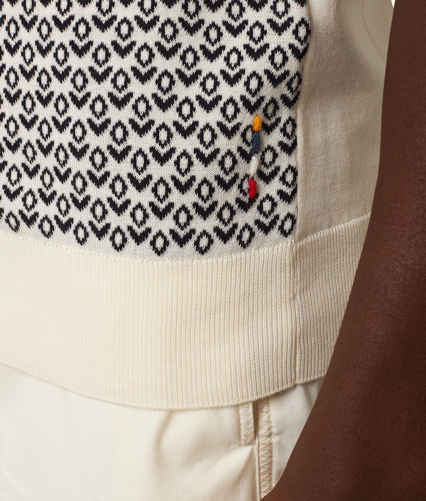 Horton Jacquard Tailored Fit Knit Polo Shirt | Night Iris/White Sand