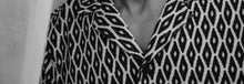 Howell Relaxed Fit Capri Collar Geometric Jacquard Towelling Shirt | Night Iris