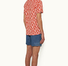 Howell Towelling Cano Geometric Capri Collar Towelling Shirt | Summer Red/White Sand