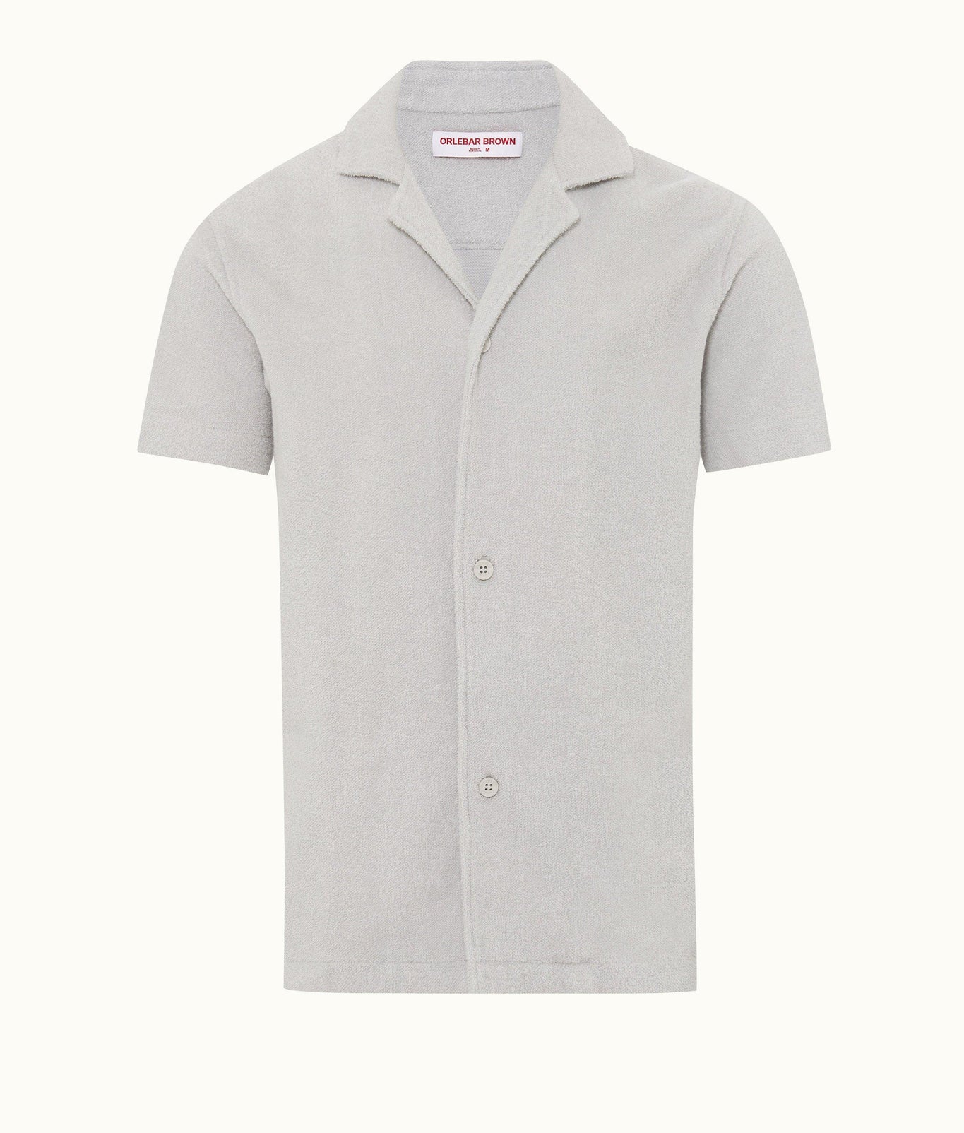 Howell Towelling Relaxed Fit Capri Collar Short-Sleeve Cotton Shirt | Cinder