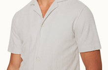 Howell Towelling Relaxed Fit Capri Collar Short-Sleeve Cotton Shirt | Cinder