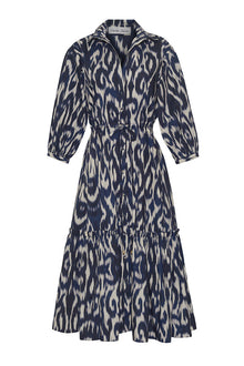 Hutton Dress | Ikat Navy