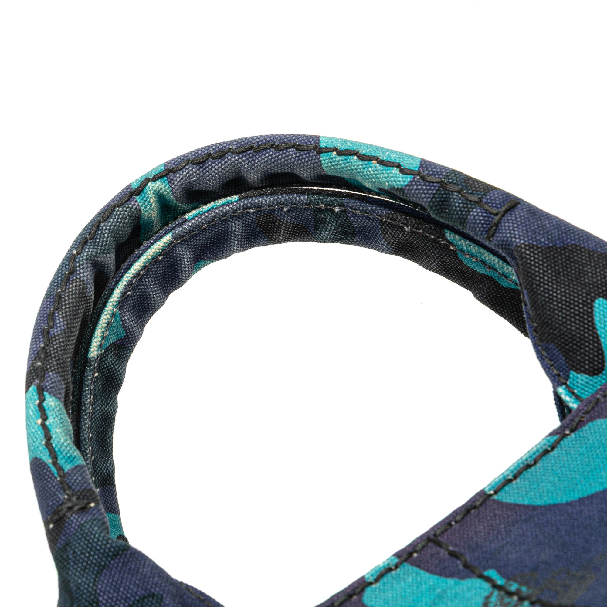 Prada | Pre-Owned Canvas Camouflage Canapa Logo Satchel | Blue/Dark Blue