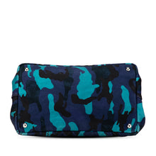 Prada | Pre-Owned Canvas Camouflage Canapa Logo Satchel | Blue/Dark Blue