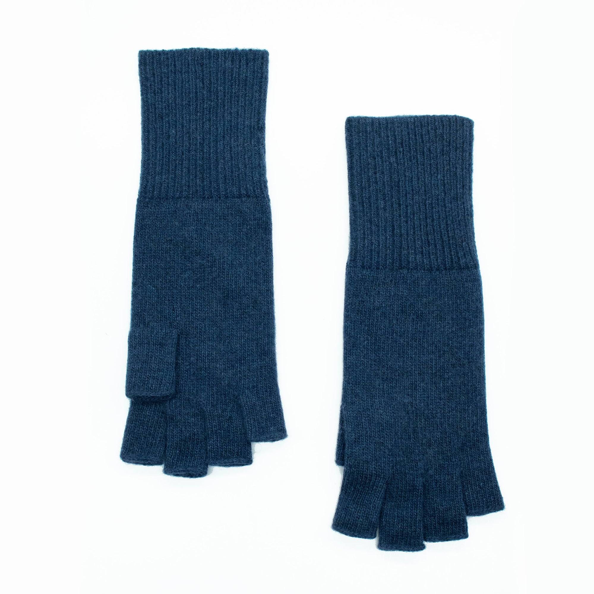 Cashmere Fingerless Gloves | Denim