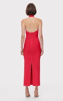 Icon Bandage Halter Gown | Rio Red