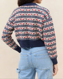 Color: Blue Jean Floral Intarsia
