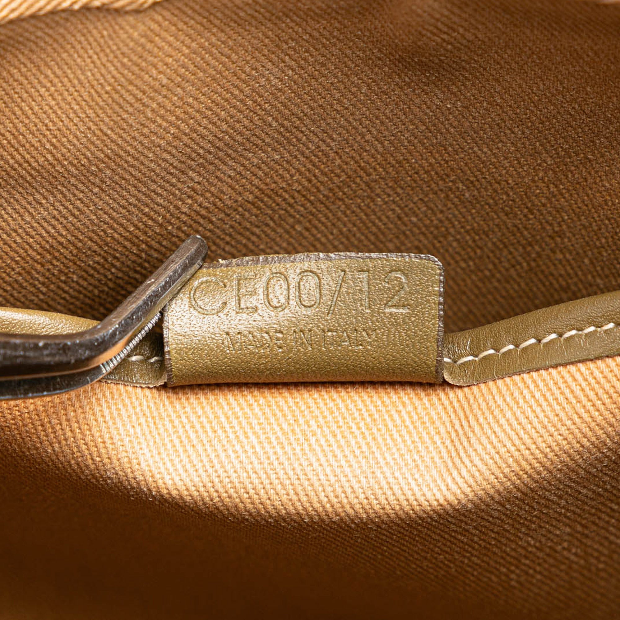 Celine | Pre-Owned C Macadam Canvas Shoulder Bag | Brown/Light Beige