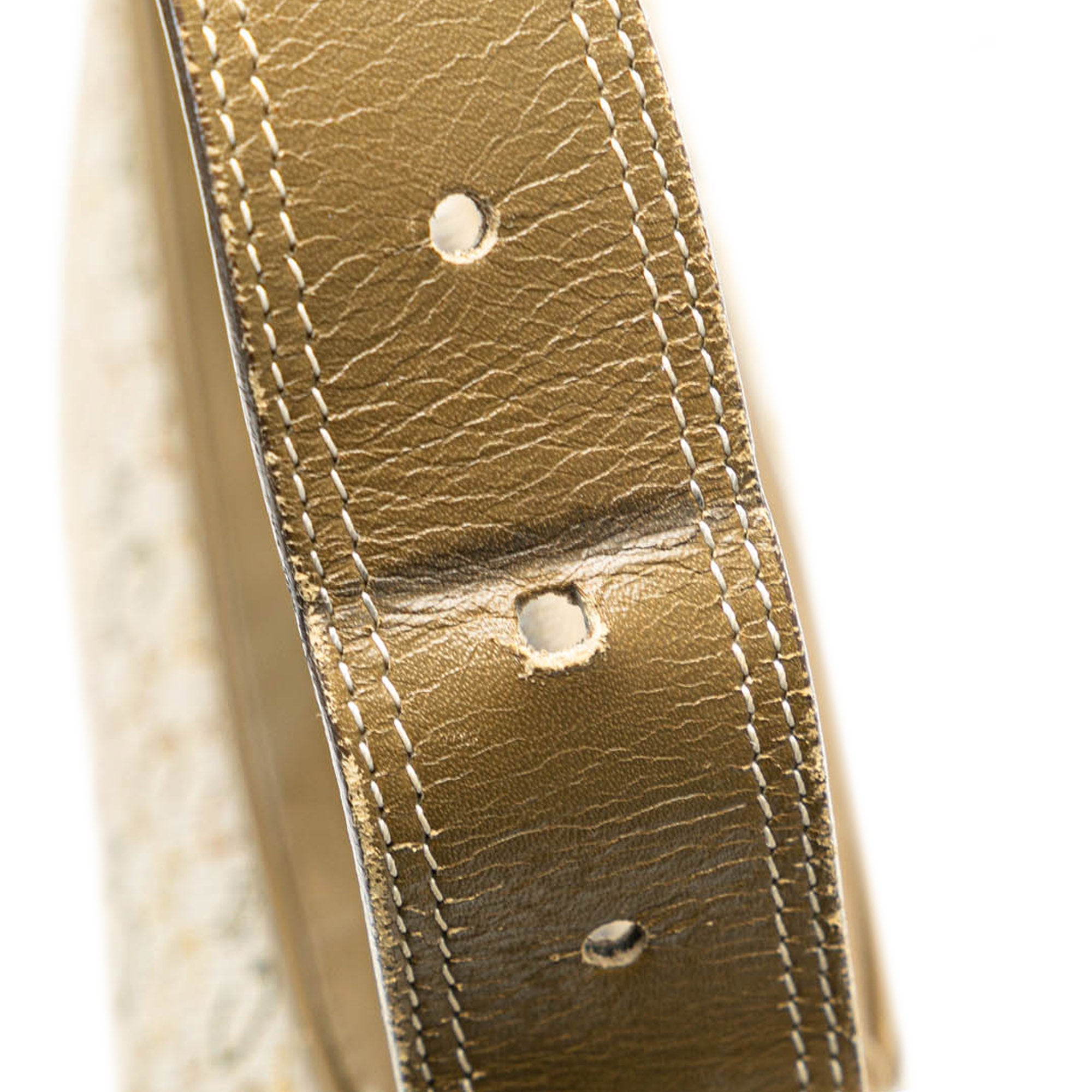 Celine | Pre-Owned C Macadam Canvas Shoulder Bag | Brown/Light Beige