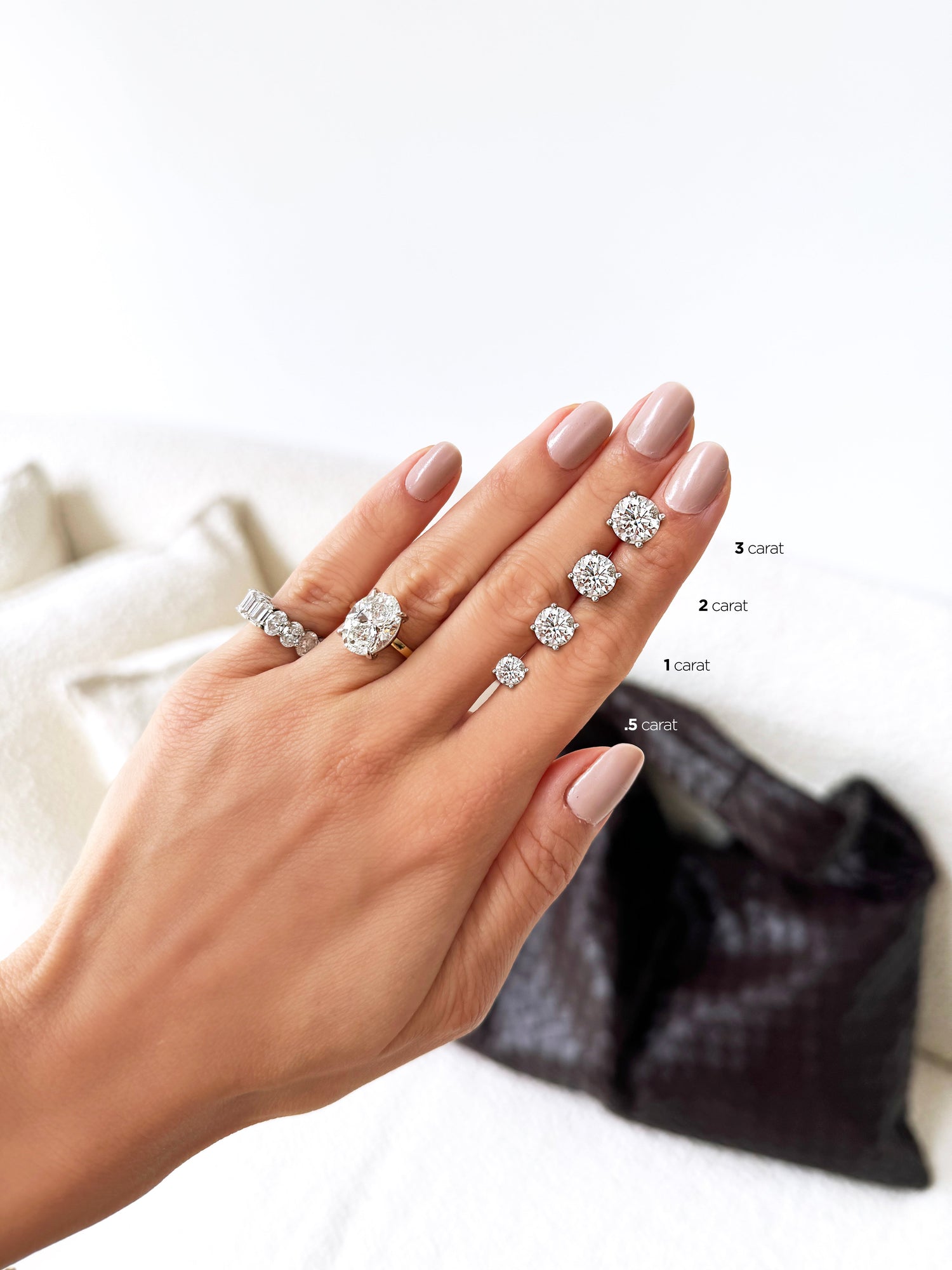 Studs Earrings | Round Cut 4Ct Lab Diamond | Silver