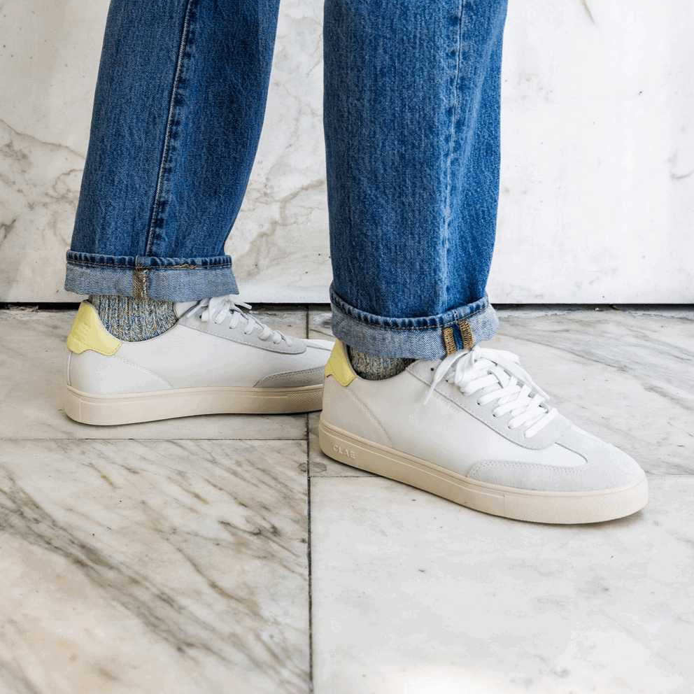 Unisex | Deane | White Leather Wax Yellow