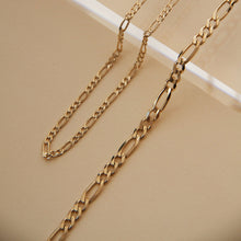 Flatlay Model. Close up of gold chain bracelets on neutral background