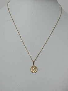 Zodiac Coin Pendant Necklace | 10K Yellow Gold