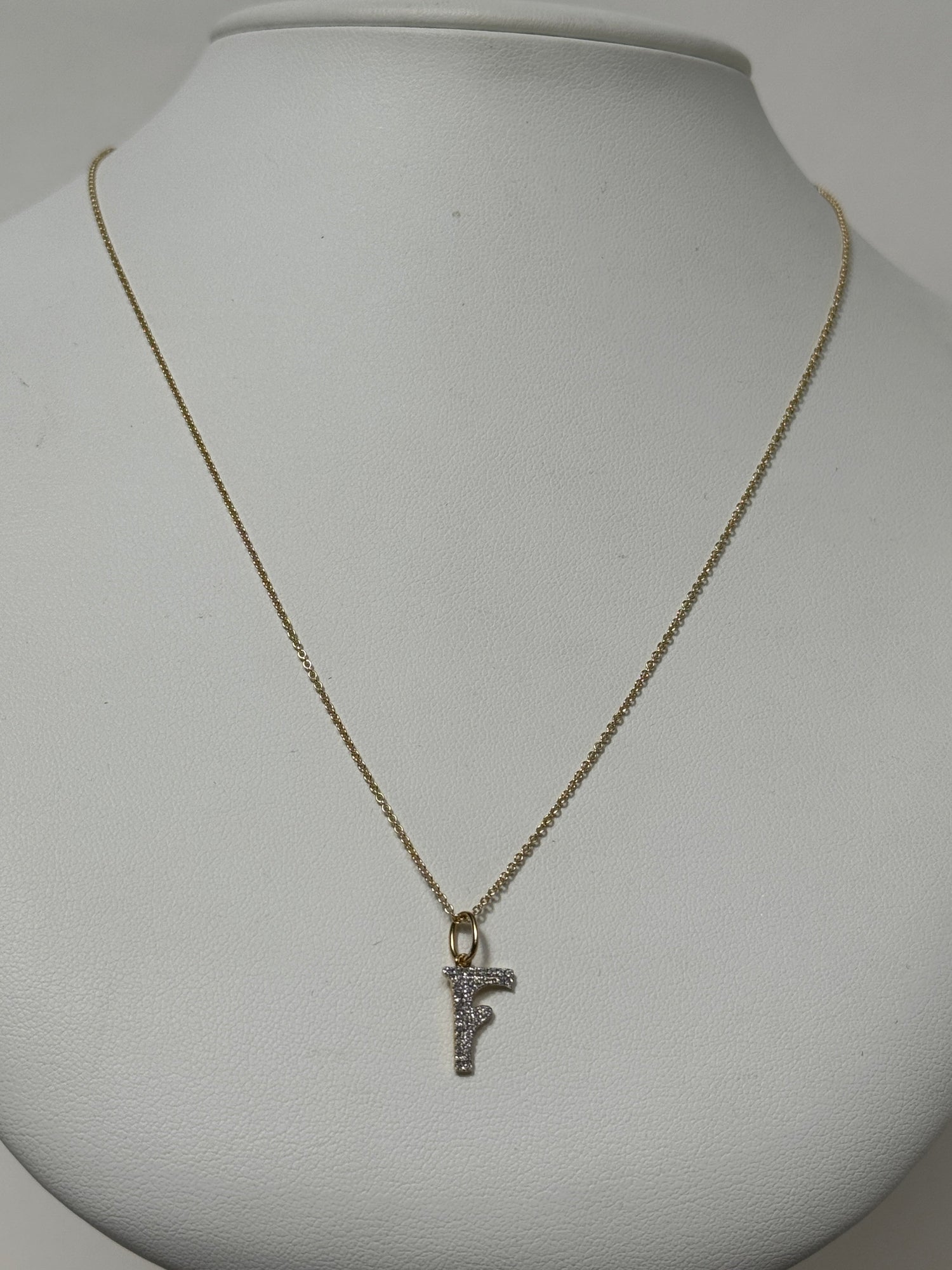 Elysee Initial Necklace | 14K Yellow Gold | White Diamond