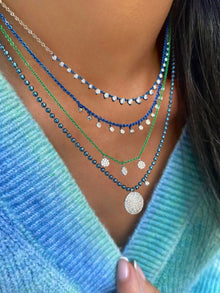 Silver And Gold Diamond Disc Ball Chain | Silver