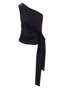 Isla Poplin Top | Black