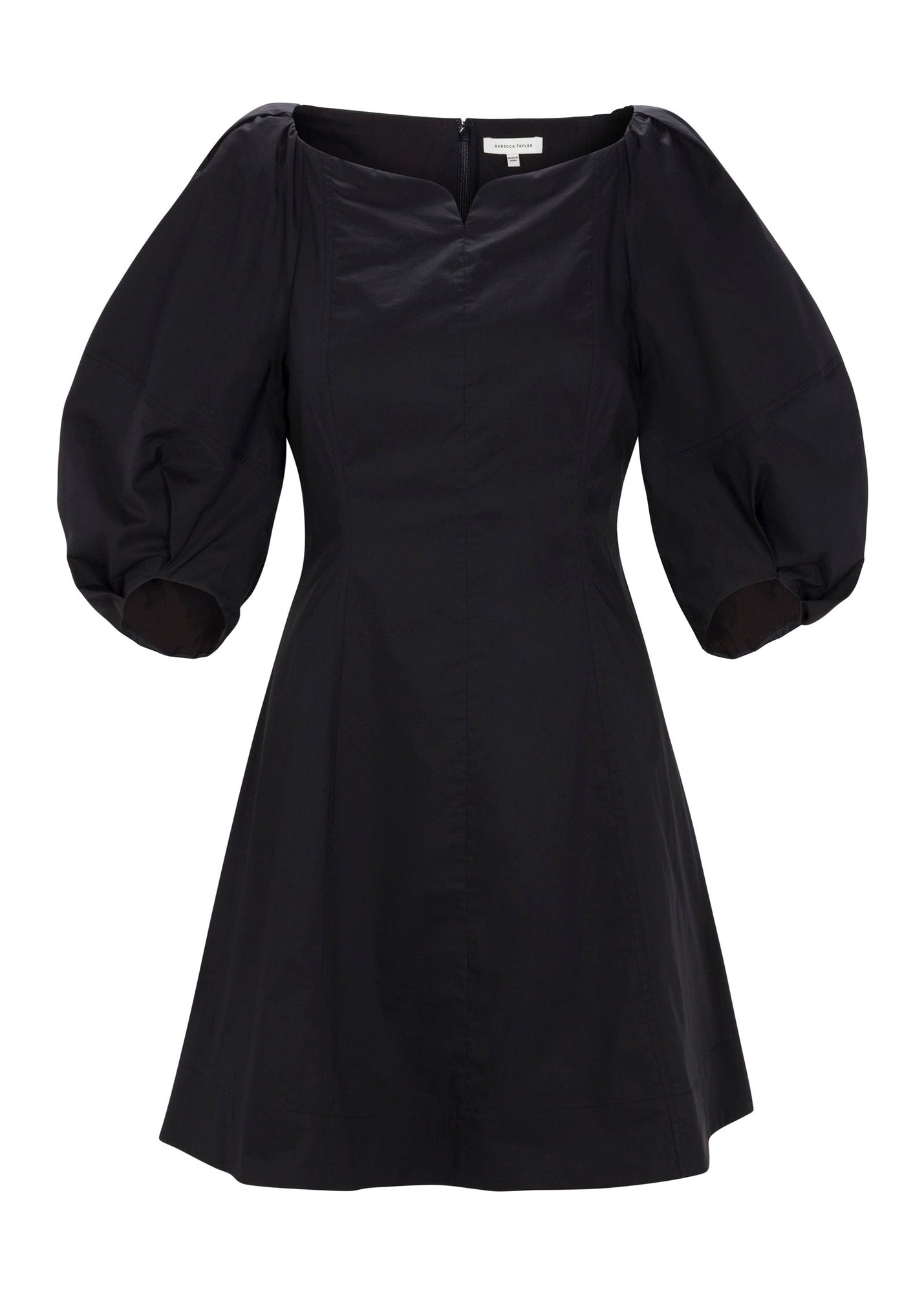 Isla Poplin Mini Dress | Black
