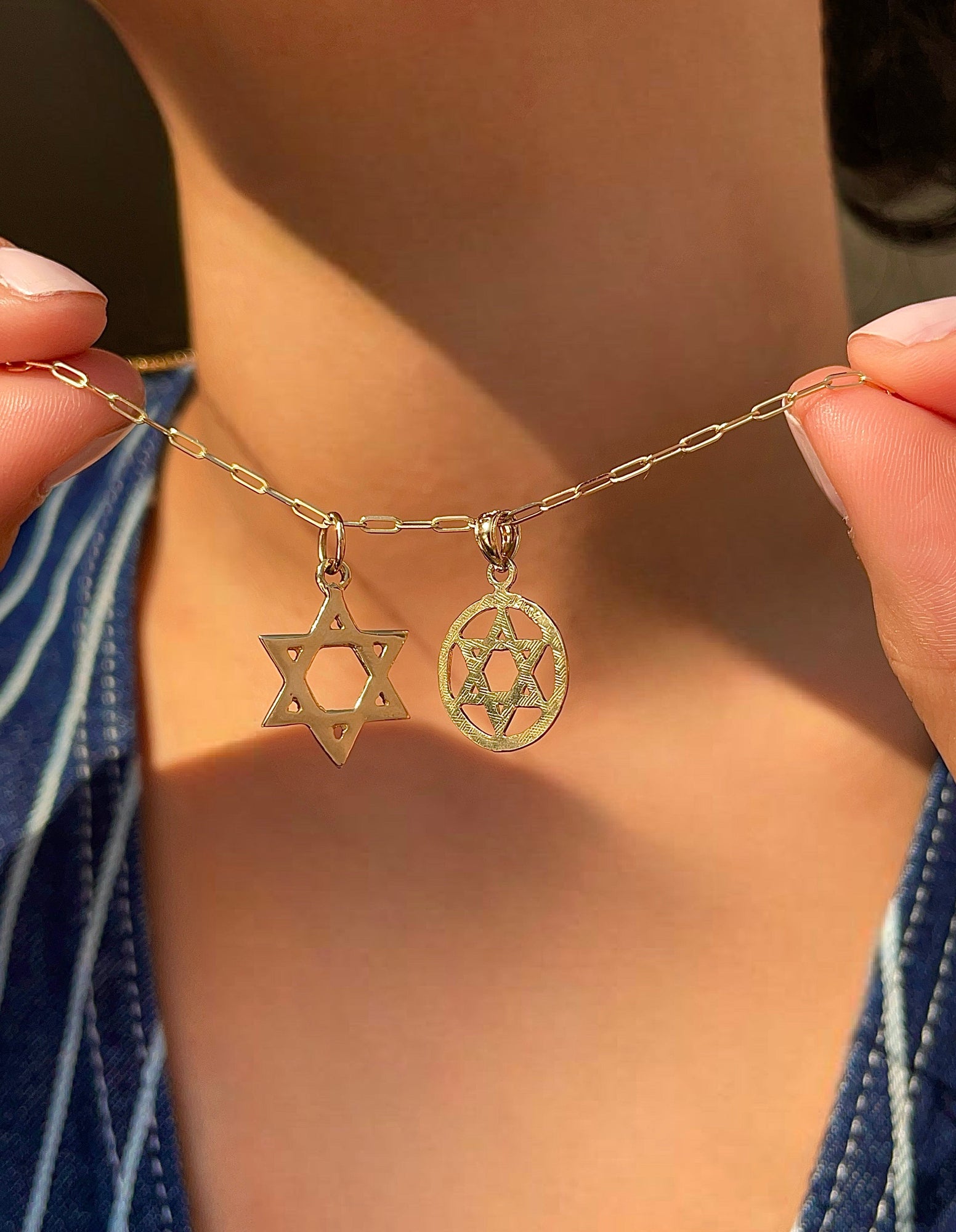 Jewish Star 14Kt Yellow Gold Charm Disc | Yellow Gold