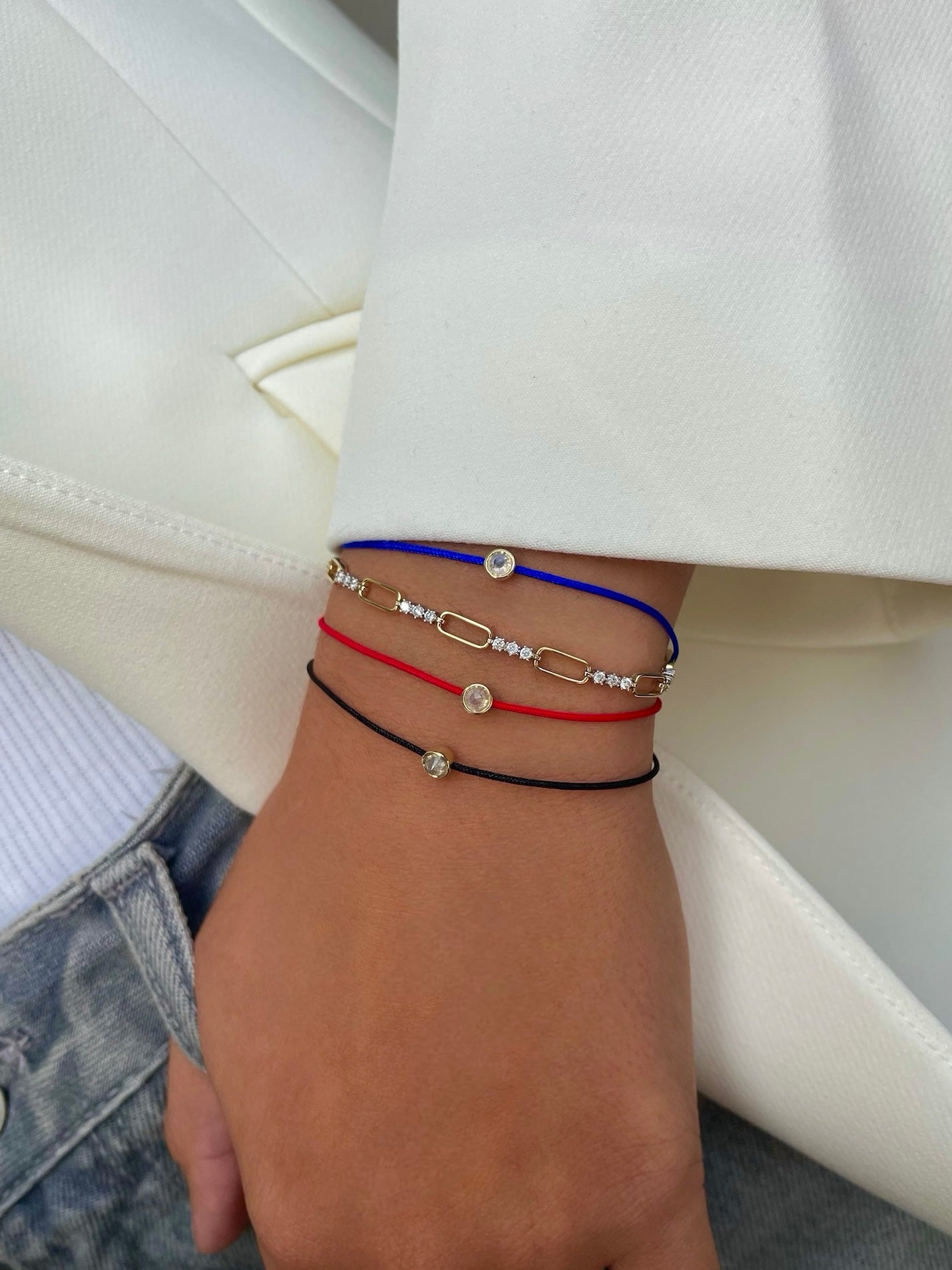 Dainty Diamond Bezel Parachute Bracelet 14Kt Yellow Gold | Yellow Gold