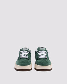 Front angle of green sneakers