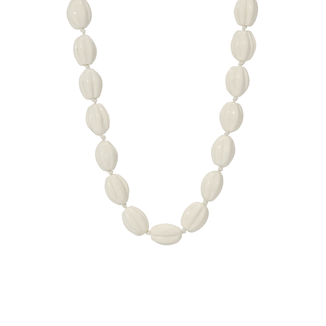 Isla Necklace | Cream Resin Beads
