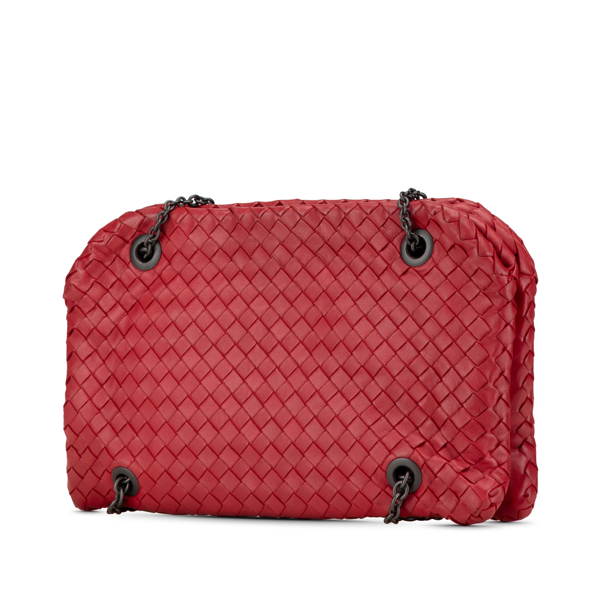 Bottega Veneta | Pre-Owned Nappa Intrecciato Duo Shoulder Bag | Red