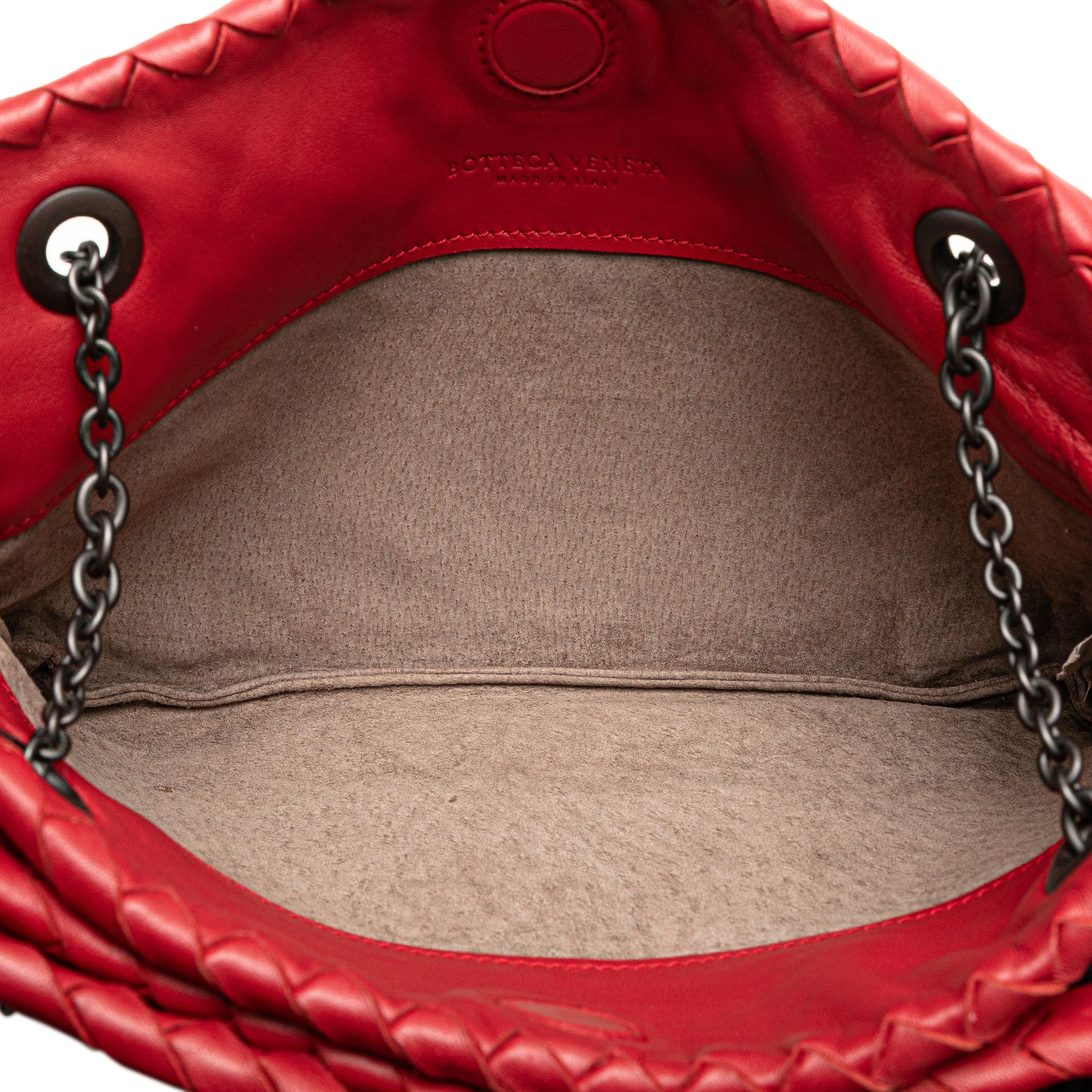 Bottega Veneta | Pre-Owned Nappa Intrecciato Duo Shoulder Bag | Red